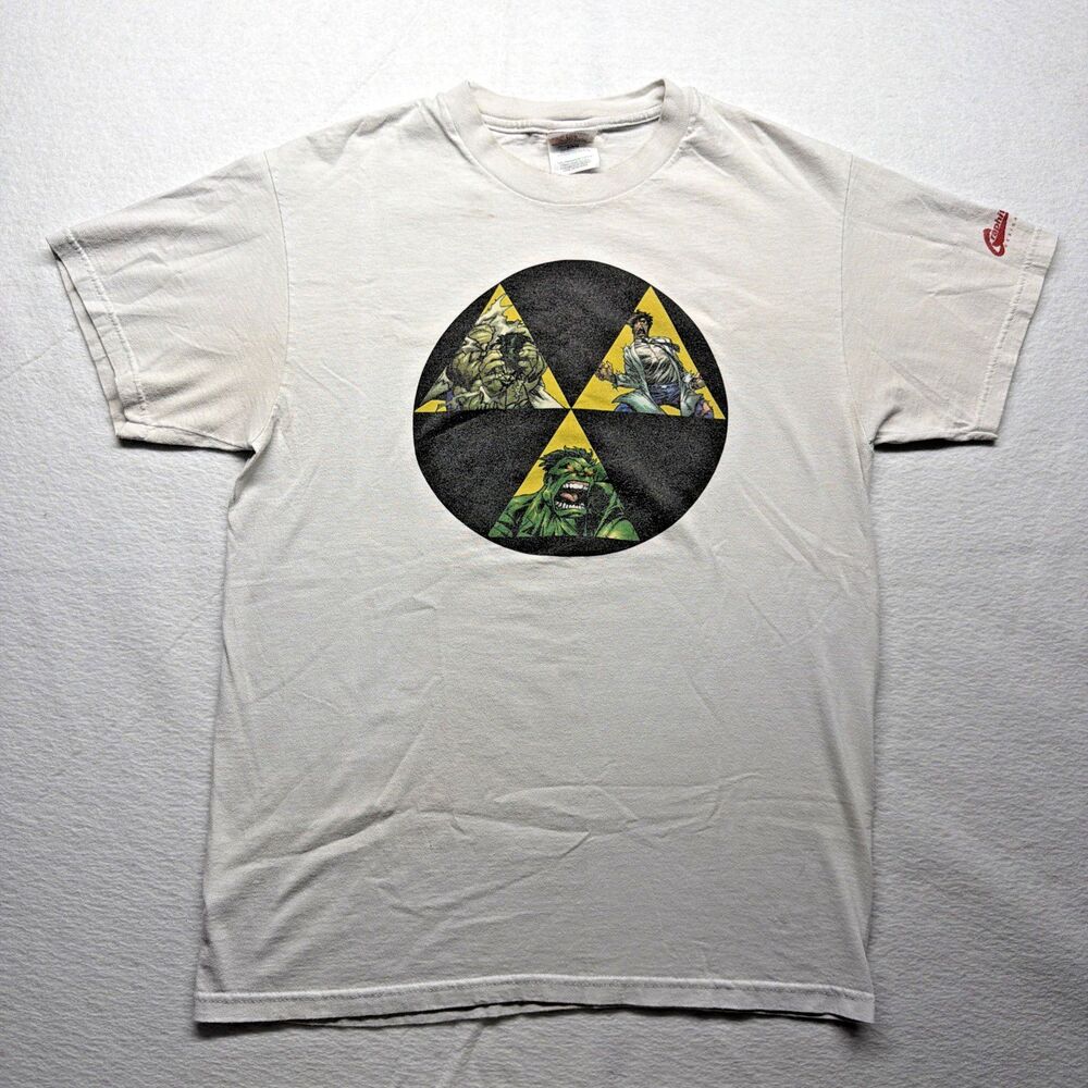 Vintage 90s 1998 Marvel Incredible Hulk Graphic T-Shirt Ivory White Men’s Medium